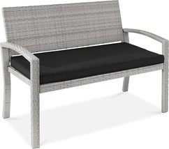 Best Choice Products 700-Pound Capacity 2-Person Outdoor Wicker Loveseat Bench - £124.61 GBP