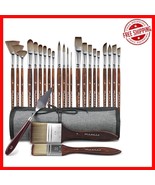 Complete 25pc Acrylic Brush Set - Durable, Ergonomic &amp; Portable for Artists - $947.70 MXN