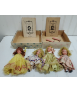 Vintage Lot of 4 Nancy Ann Storybook Bisque Dolls &amp; Clothes Jointed Arms... - £37.45 GBP