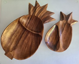 Monkeypod Wood Serving Bowls Pineapple Shape Set of 2 - $24.50