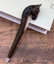 Dark Brown Horse Wooden Pen Hand Carved Wood Ballpoint Hand Made Handcra... - £6.28 GBP