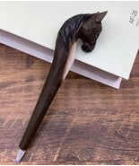 Dark Brown Horse Wooden Pen Hand Carved Wood Ballpoint Hand Made Handcra... - £6.23 GBP