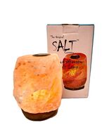 Himalayan Aromatherapy SALT LAMP Hand Carved Essential Oils Cup Wood Bas... - €20,20 EUR