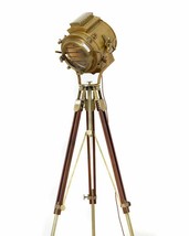 Spot Light Antique Brass Floor Lamp With Brown Tripod Free Shipping deco... - £187.68 GBP