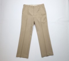 Vintage 70s Streetwear Mens 34x32 Knit Flared Wide Leg Chino Pants Trousers USA - $89.05