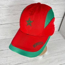 Morocco Flag Baseball Hat Cap Perforated Star Adjustable Embroidered Red - £23.97 GBP