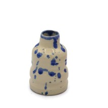 Handmade Ceramic Vase Tall Blue Sculptural Stoneware Pottery Farmhouse Decor - £48.02 GBP