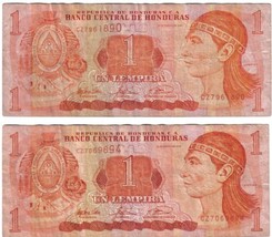 Honduras 1 Lempira Issue 2003 Lot of 2 - £1.55 GBP
