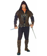 Assassin Mens Complete Deluxe Costume Villain Hooded Vest Evil Halloween... - $37.39