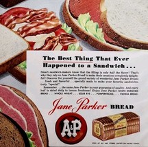 1956 A&amp;P Jane Parker White Bread Loaf Advertisement Vintage Sandwiches D... - $463.92 MXN