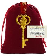 Gold SANTAs MAGIC KEY/BOTTLE OPENER Christmas Ornament w/Red Velvet Bag... - $9.87