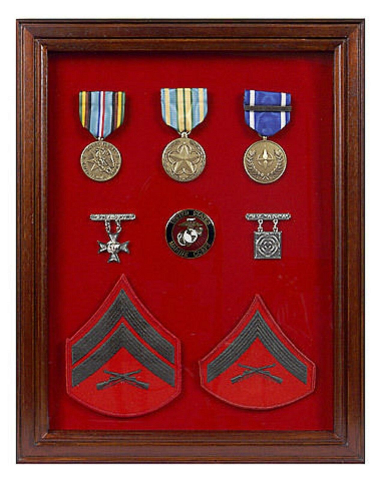MEDAL-RIBBON-INSIGNIA DISPLAY CASE RED  12 X 16 - $69.95
