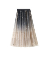 Gradient Star Sequined Mesh Maxi Skirt - £24.95 GBP