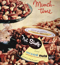1961 Nut Shelf Mixed Salted Nuts Advertisement Classic Snack Food DWII32 - $386.56 MXN