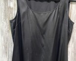 St. John Caviar Women Tank Top L Large Black Sleeveless Silk Blend B63 - $28.04