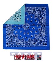 Usa Made Reversible 2Sided Paisley ROYAL/LIGHT Blue Bandana Face Mask Neck Scarf - £7.61 GBP