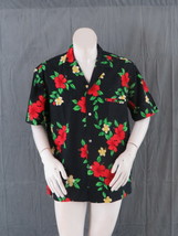  Royal Creations Hawaiian Shirt - Flowers on Black Background - Men&#39;s XL  - £35.77 GBP