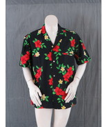  Royal Creations Hawaiian Shirt - Flowers on Black Background - Men&#39;s XL  - $45.00