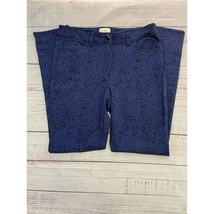 Chicos 0.5 Slim Ankle Pants Womens S 6 Blue Floral Jacquard Jewel Button... - £13.50 GBP