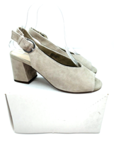 Seychelles Playwright Suede Peep Toe Pumps- Taupe, US 6M - £17.18 GBP