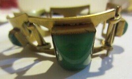 Vintage Napier bracelet goldtone and jade - $152.00