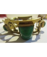 Vintage Napier bracelet goldtone and jade - £121.05 GBP