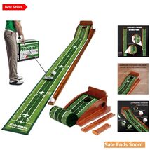 7.5 Feet Indoor Golf Putting Mat - Automatic Ball Return &amp; High-Plush Su... - $108.85