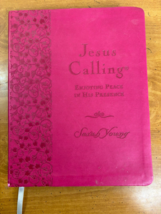 Jesus Calling 365 Day Devotional by Sarah Young -- Faux Leather -- Magenta Color - £11.12 GBP