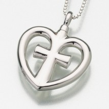 Sterling Silver Love Cross Memorial Jewelry Pendant Funeral Cremation Urn - $182.00
