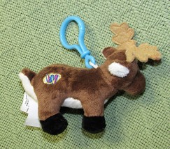 Ganz Kinz Klip Plush Clip On Mini Plush Reindeer Webkinz Stuffed Animal 5&quot; Toy - £7.07 GBP