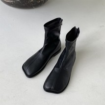 Ankle Boots For Women Autumn Ladies Casual Flats Heels Short Boots Woman Zipper  - £40.36 GBP