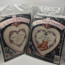 Set of 2 Banar Designs Friends Count Cross Stitch Kits Hearts Warm Forev... - $14.99