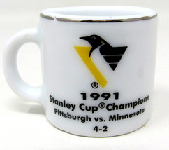 Pittsburgh Penguins Miniature Mug 1991 Stanley Cup NHL Hockey 1&quot; Ceramic Gold - £7.75 GBP