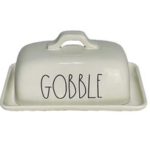 Rae Dunn Artisan Collection &quot;Gobble&quot; Ivory Ceramic Covered Butter Dish New - £14.38 GBP