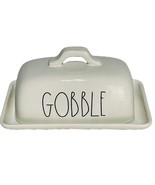 RAE DUNN ARTISAN COLLECTION &quot;GOBBLE&quot; Ivory Ceramic Covered Butter Dish NEW - £14.25 GBP