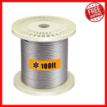 Durable 1/8 Inch T316 Marine Grade Stainless Steel Wire Rope, 100 Feet L... - $753.01 MXN