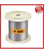 Durable 1/8 Inch T316 Marine Grade Stainless Steel Wire Rope, 100 Feet L... - $753.01 MXN