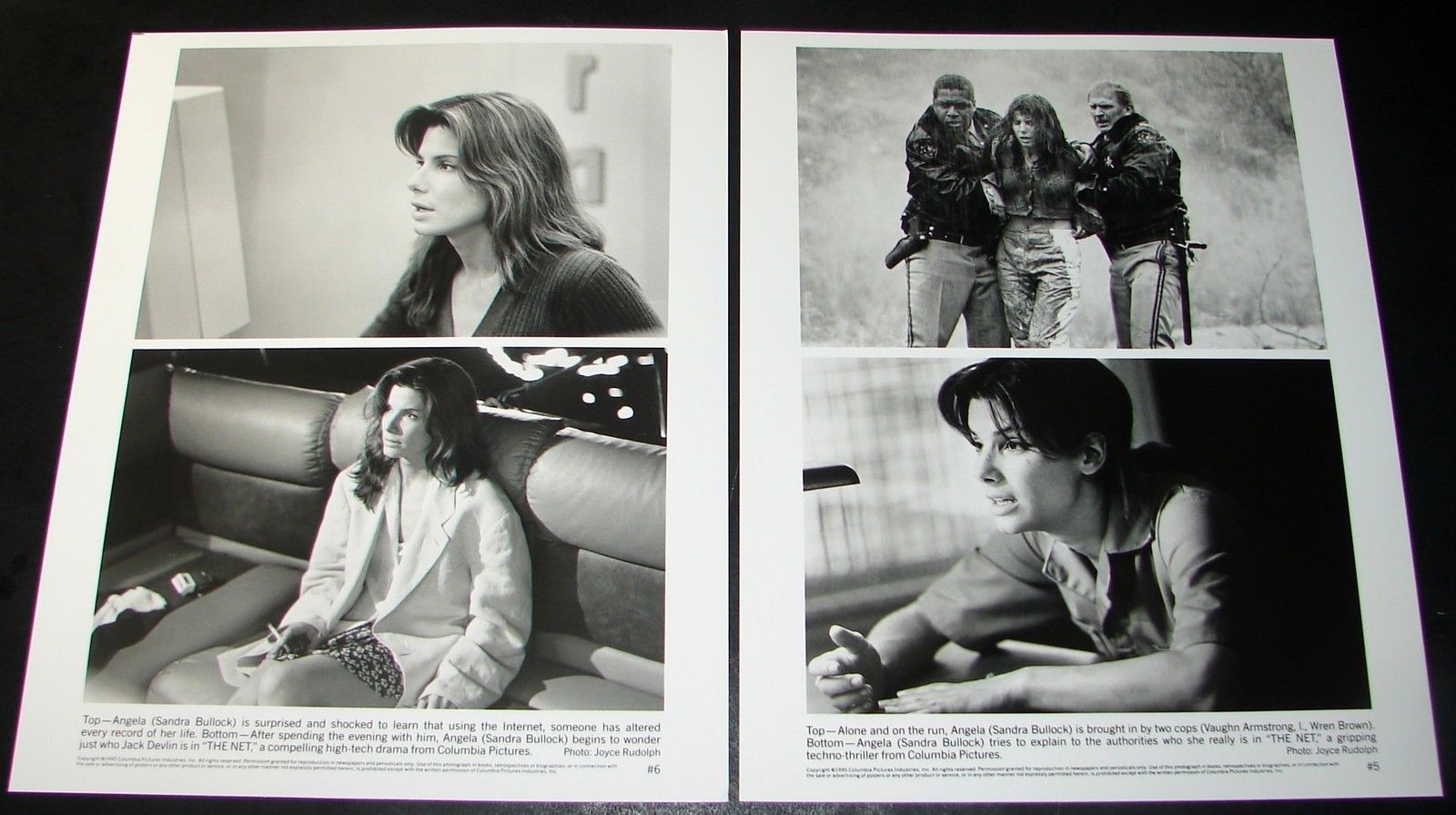 2 1995 THE NET Movie Press Photos Sandra Bullock Vaughn Armstrong Wren B... - $9.95