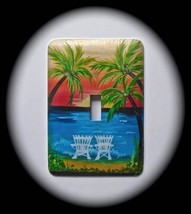 Tropical Palm Trees Metal Switch Plate  - £7.22 GBP