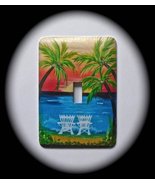 Tropical Palm Trees Metal Switch Plate  - £7.30 GBP