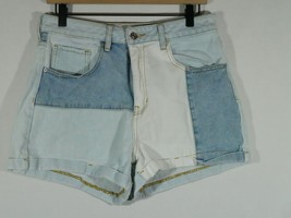 PacSun Womens Shorts Size 30 Blue Cotton Denim Patchwork High Rise Cuffe... - £9.56 GBP