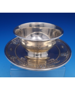 Rose Point by Wallace Sterling Silver Dip Dish with Attached Underplate ... - £303.04 GBP