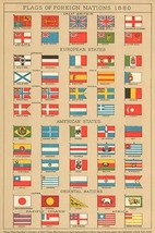 Flags of Foreign Nations, 1880 - Art Print - £17.57 GBP+
