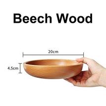 Healthy Beech/Jujube Dinnerware Solid Wooden Bowls for Rice, Soup, Popcorn, Frui - £21.35 GBP