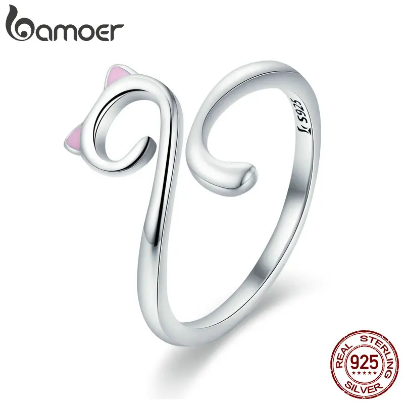 Hot Sale Authentic 925 Sterling Silver Cute Cat Nail Pussy Open Size Finger Ring - $25.52