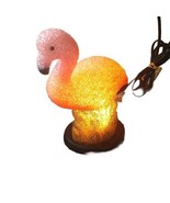 Pink Flamingo Lamp Melted Popcorn Plastic Blow Mold Retro Kitsch Tropica... - $25.34 CAD