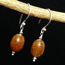 Natural Sunstone Gemstone 925 Solid Silver Handmade Earrings Women&#39;s Jew... - £5.36 GBP