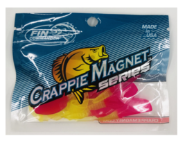 Fin Commander Crappie Slab Curly Tail Fish Lure, Pink / Chartreuse, Pack... - $5.49