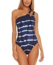 Becca Iconic Tie-Dyed Textured Rib Asymmetrical One-Piece Swimsuit - £46.34 GBP