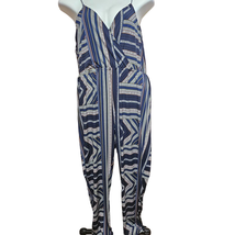 Blue Striped Sleeveless Jumpsuit Size Large - £19.42 GBP
